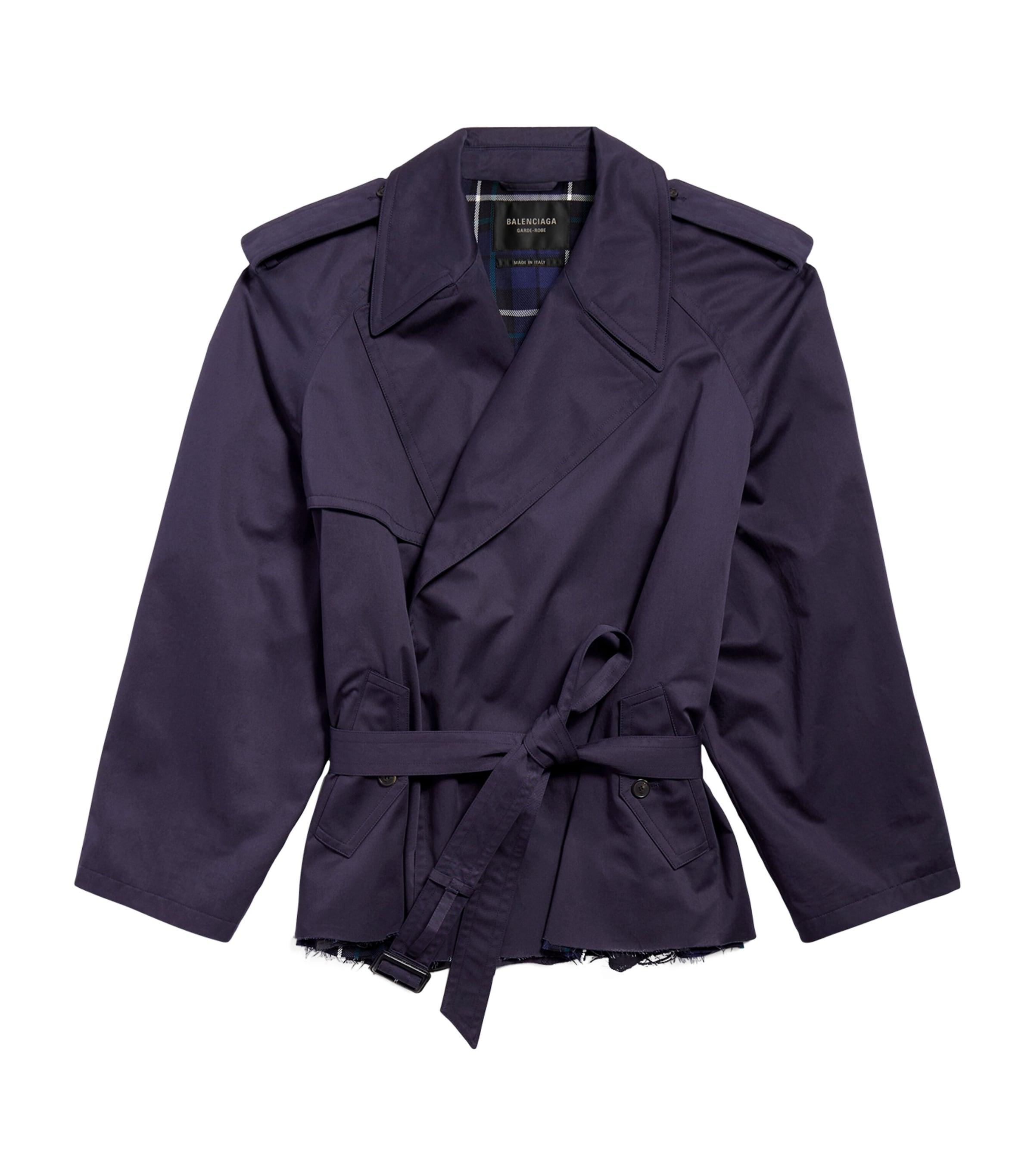 Balenciaga Oversized Cotton Cropped Trench Coat by BALENCIAGA