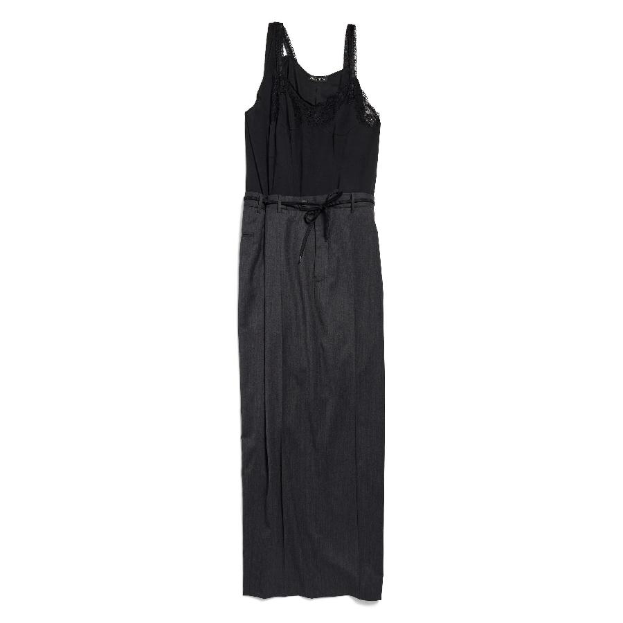 Balenciaga Patched V-Neck Slip Dress by BALENCIAGA