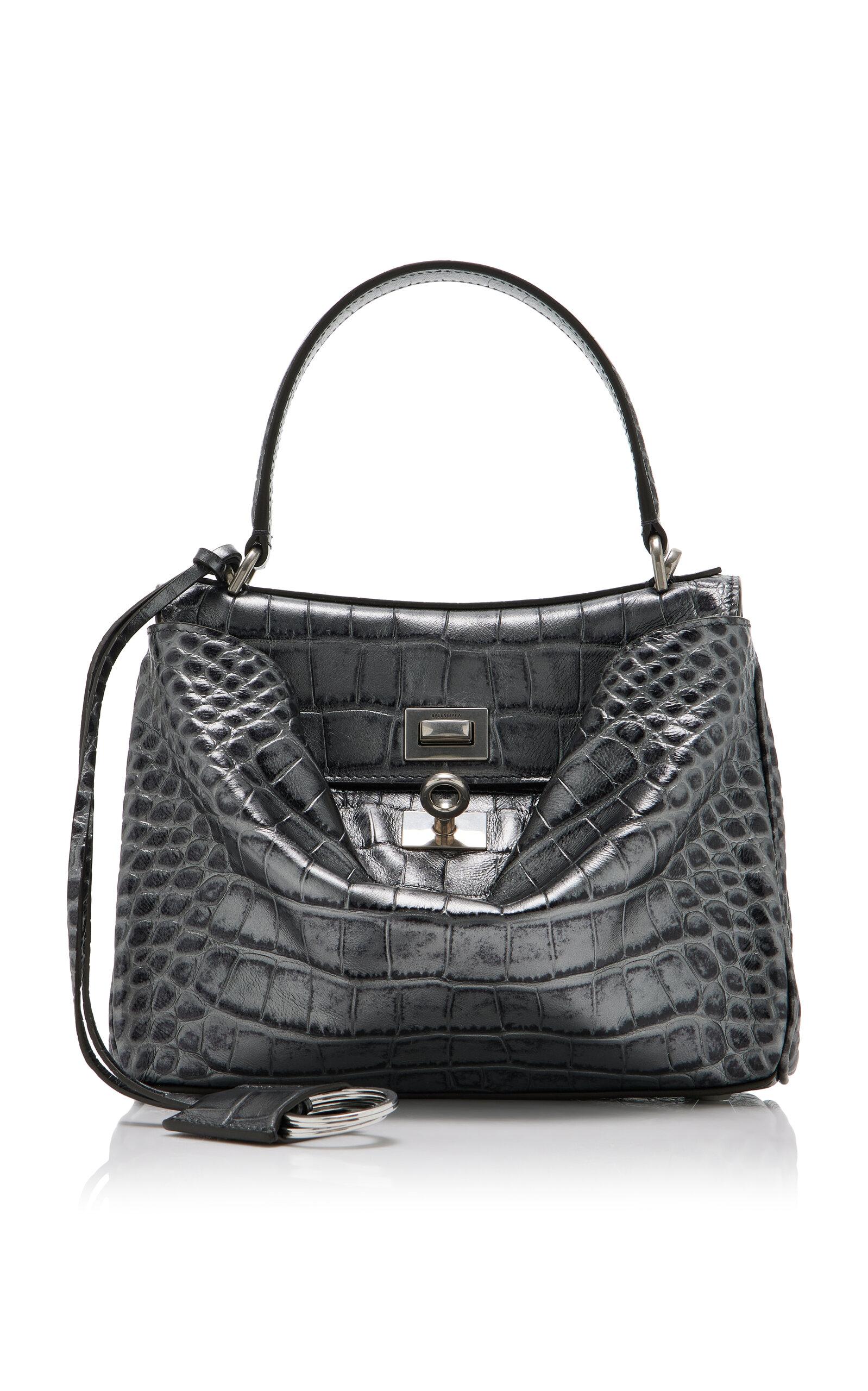 Balenciaga Rodeo Croc-Effect Metallic Leather Top Handle Bag - Moda Operandi by BALENCIAGA