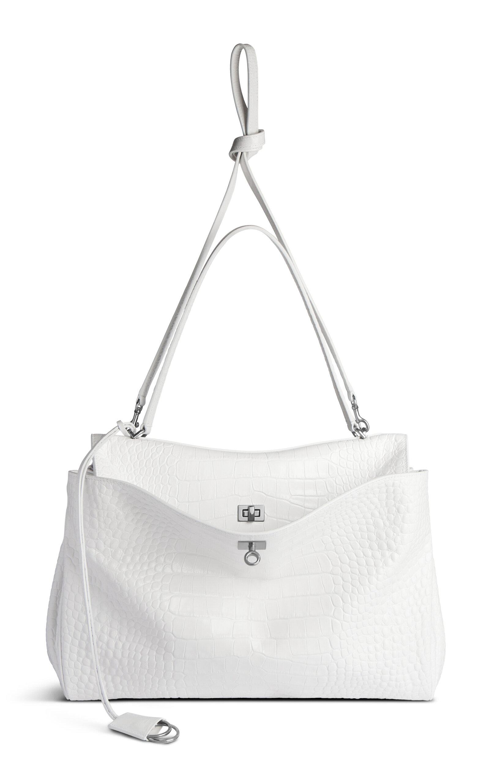 Balenciaga Rodeo Large Croc-Effect Leather Top Handle Bag - Moda Operandi by BALENCIAGA