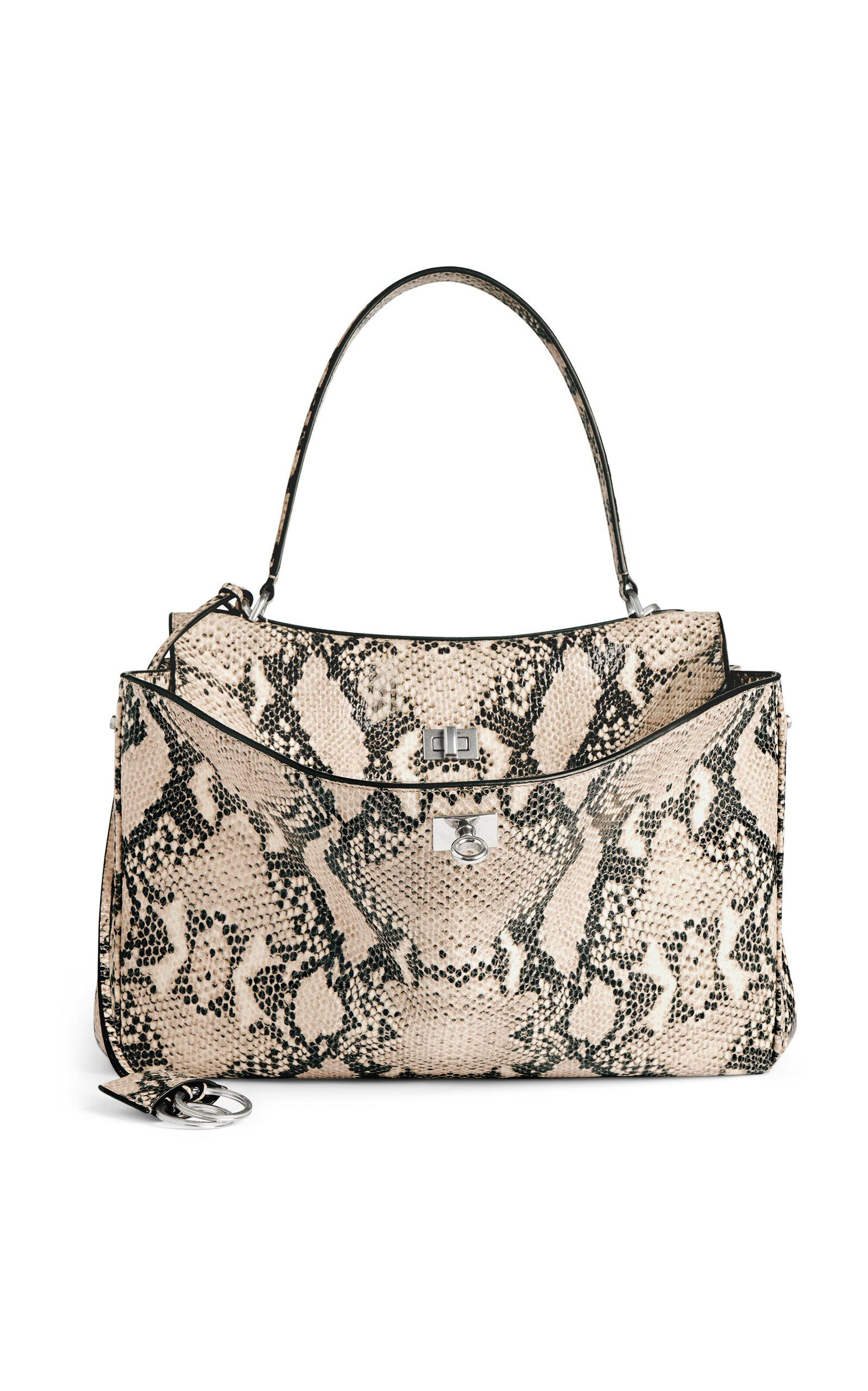 Balenciaga Rodeo Medium Python-Effect Leather Top Handle Bag - Moda Operandi by BALENCIAGA