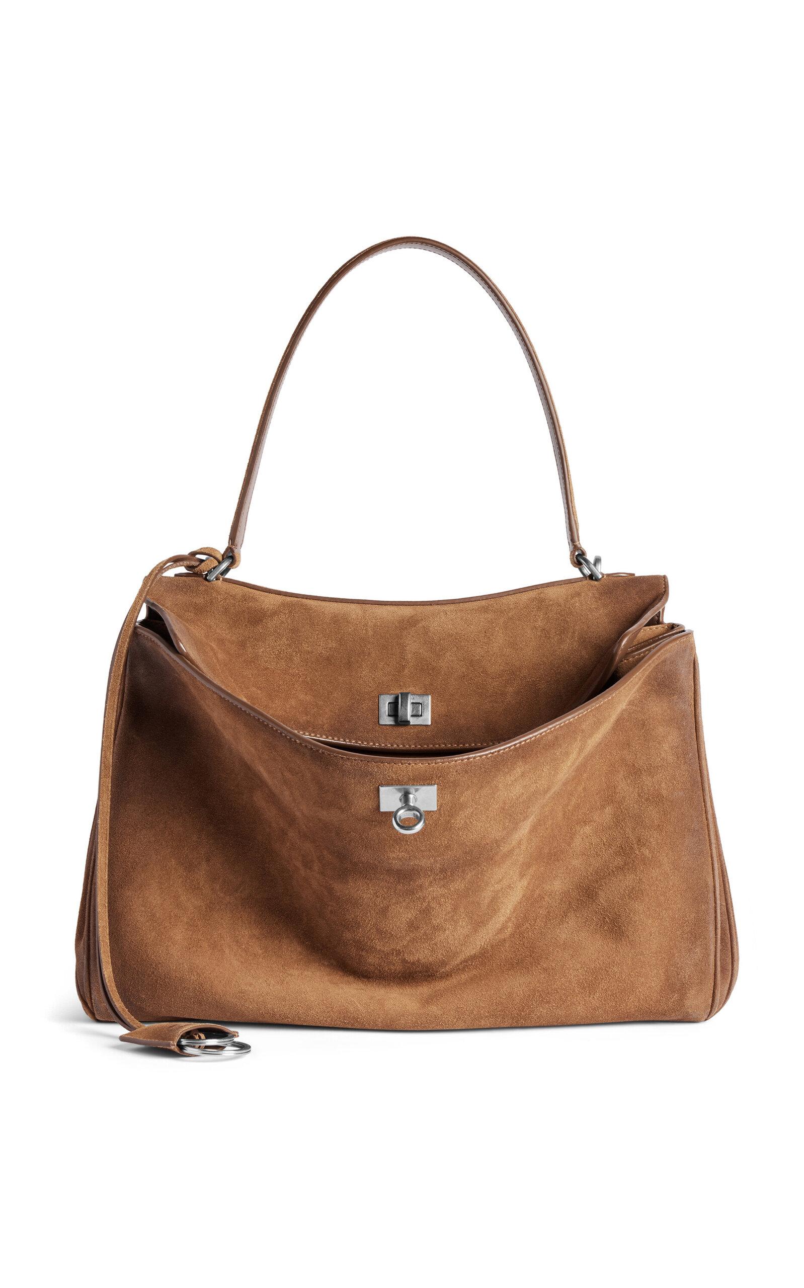Balenciaga Rodeo Medium Waxed Suede Top Handle Bag - Moda Operandi by BALENCIAGA