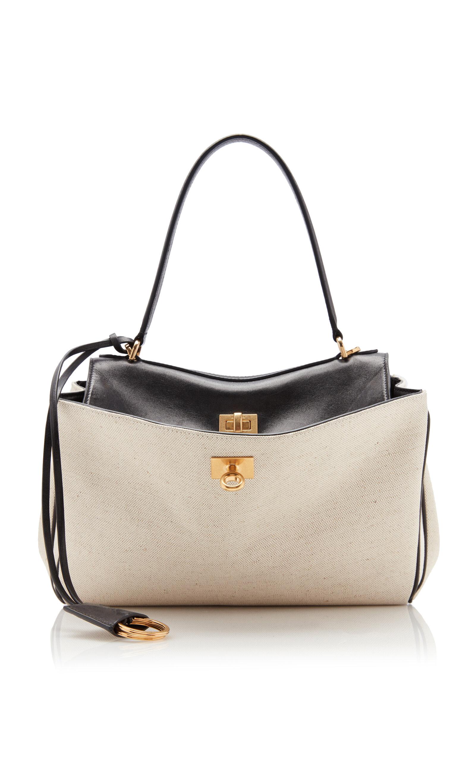 Balenciaga Rodeo Small Canvas and Leather Top Handle Bag - Moda Operandi by BALENCIAGA