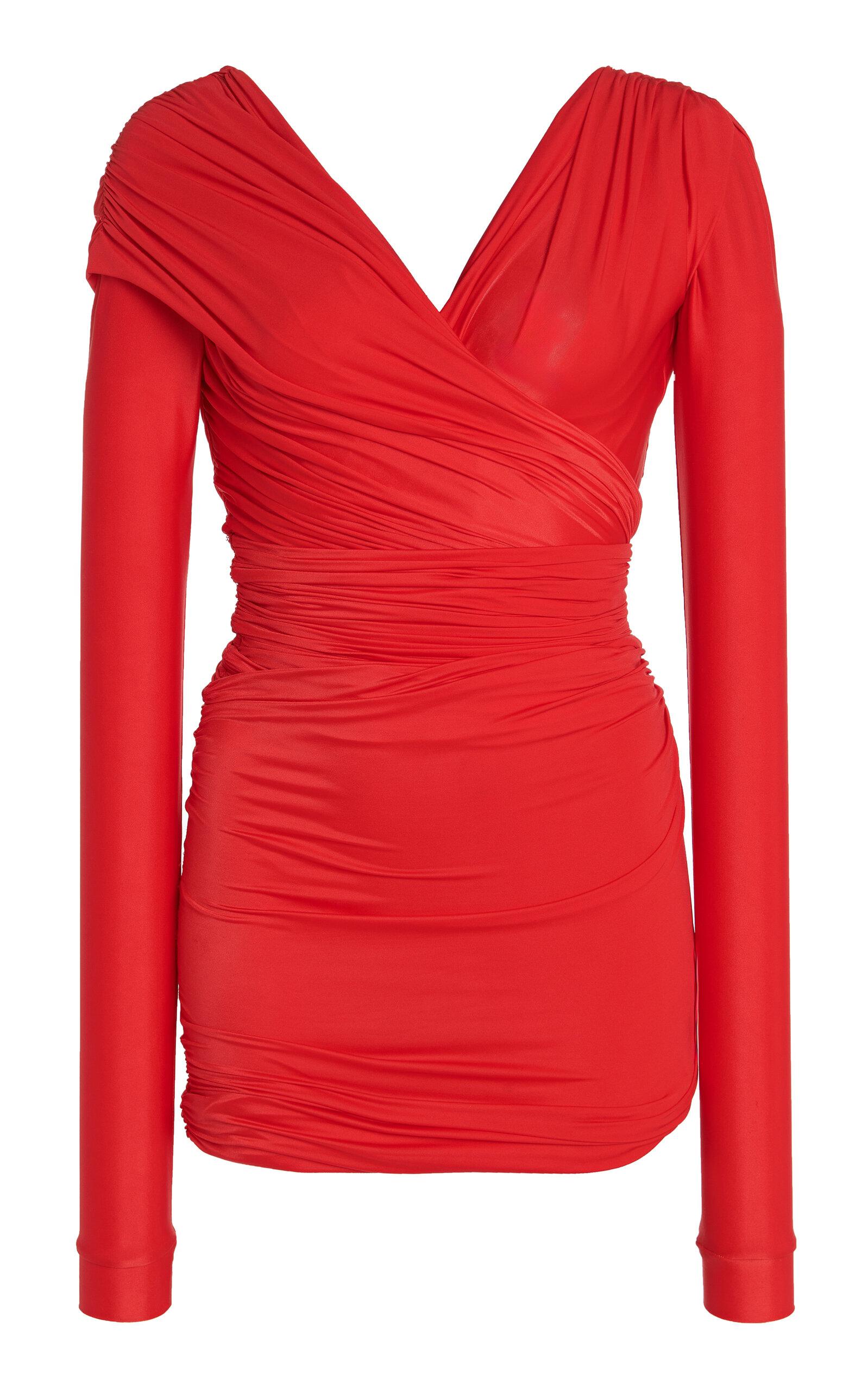 Balenciaga Ruched Jersey Mini Dress - Moda Operandi by BALENCIAGA
