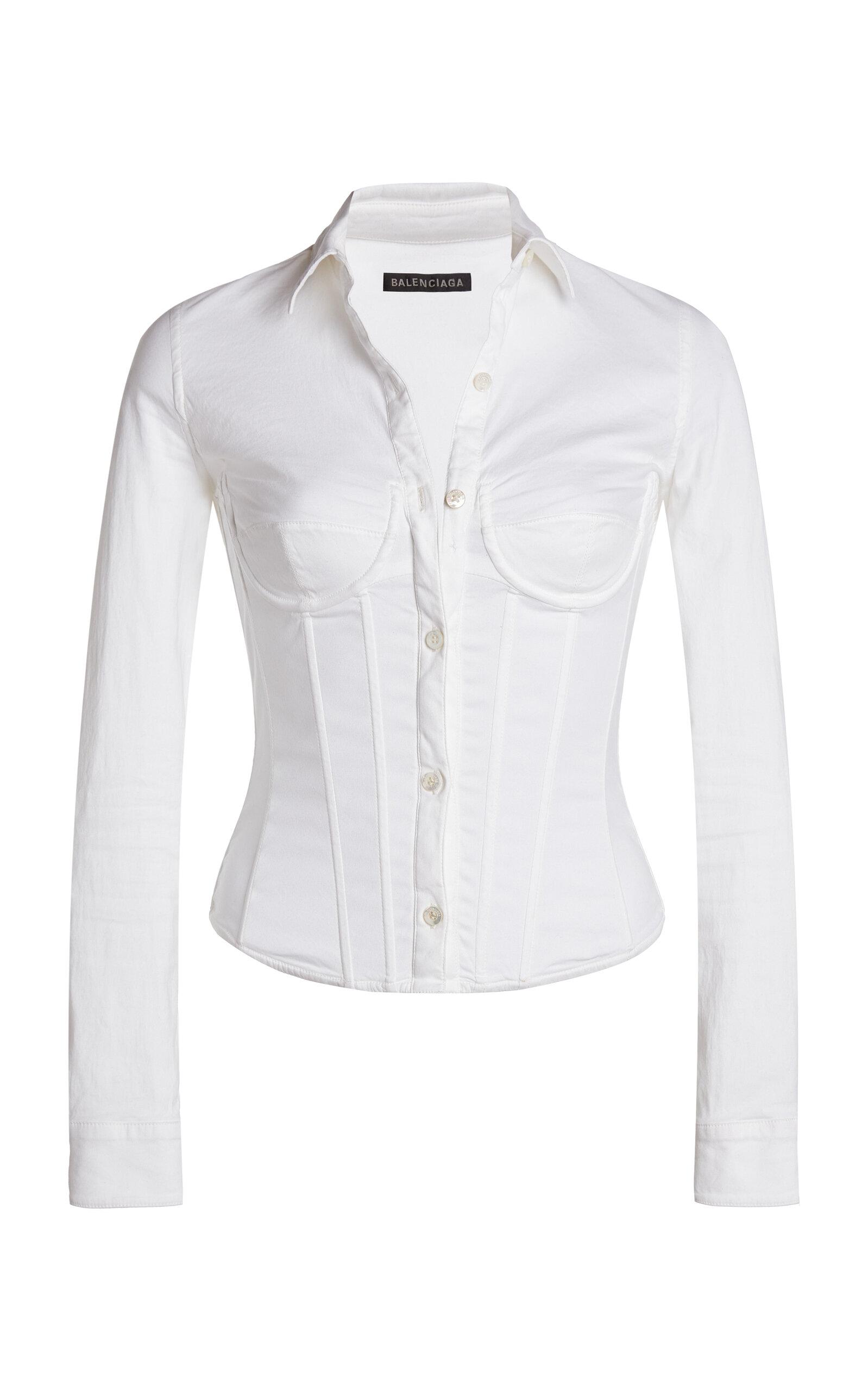 Balenciaga Ruched Stretch-Poplin Shirt - Moda Operandi by BALENCIAGA