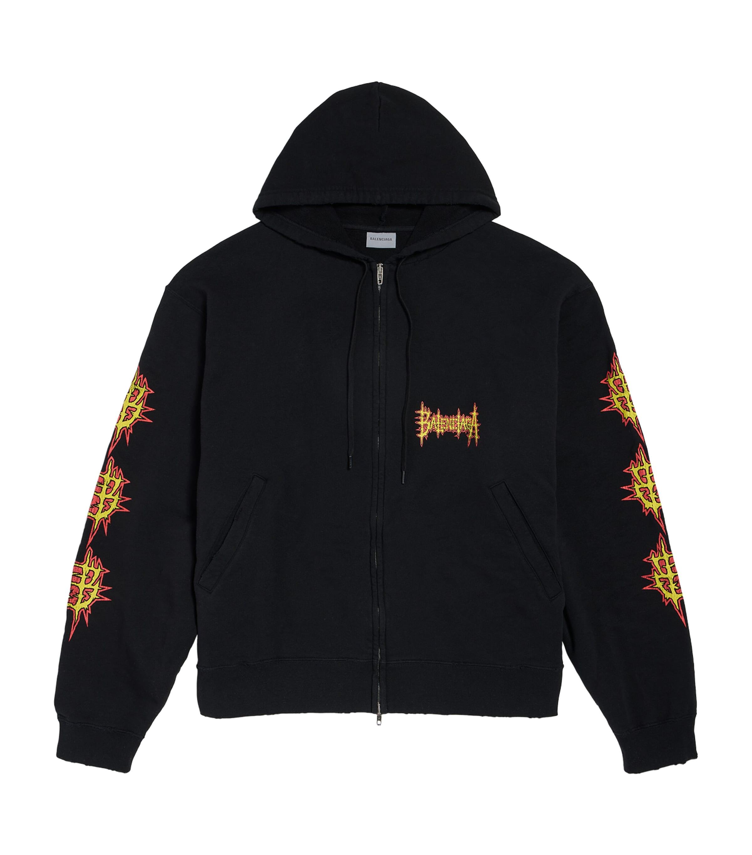 Balenciaga Sacré Cœur Logo Oversized Zip-Up Hoodie by BALENCIAGA
