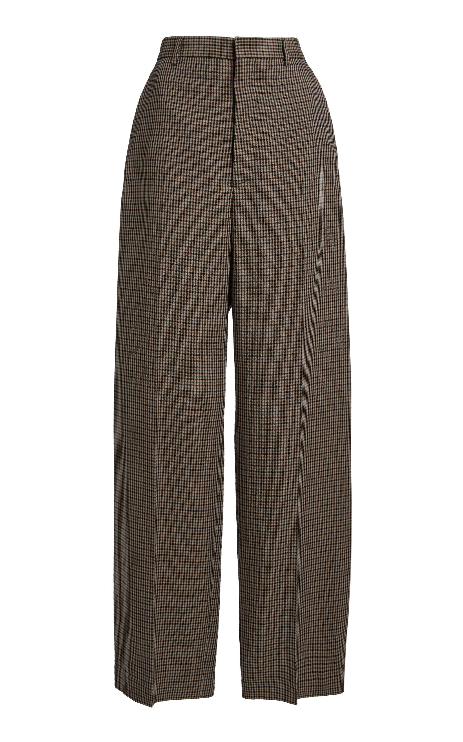 Balenciaga Tailored Check Wide-Leg Pants - Moda Operandi by BALENCIAGA
