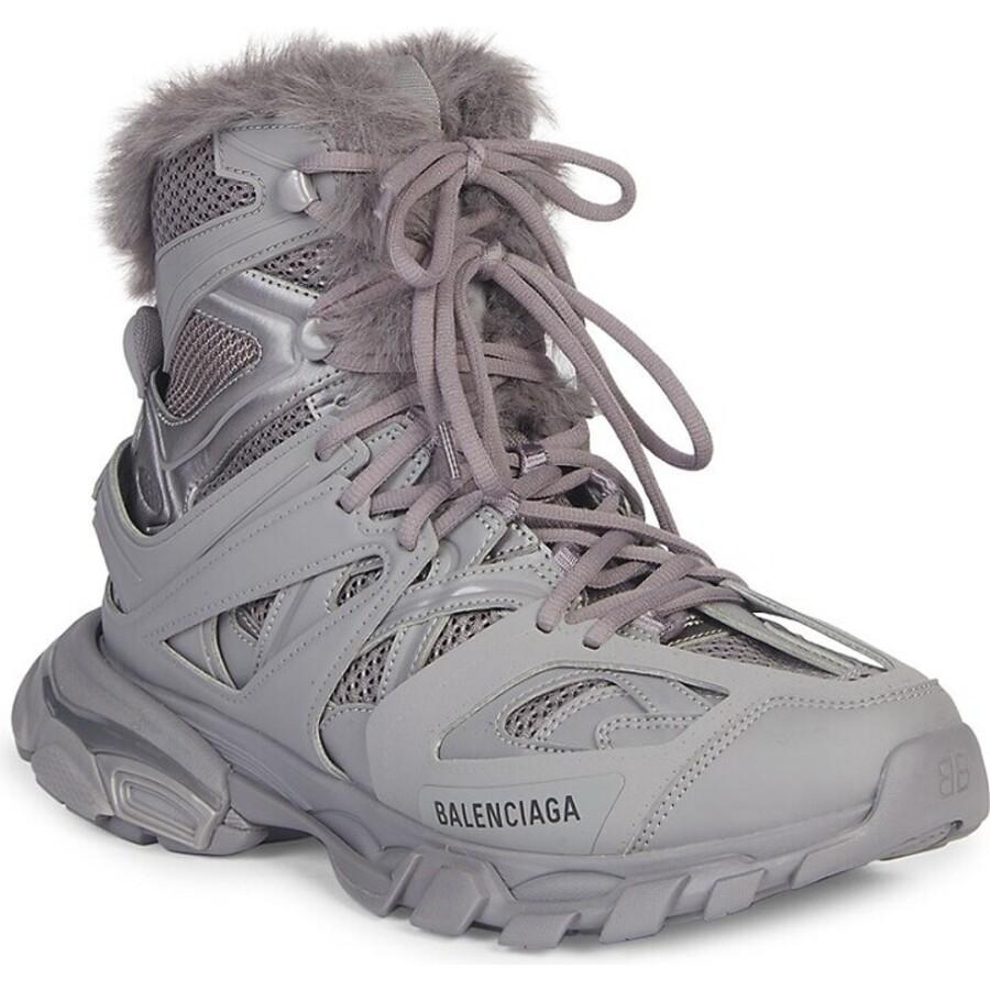 Balenciaga Track Hike Faux Fur-Lined Sneakers 'Grey' by BALENCIAGA