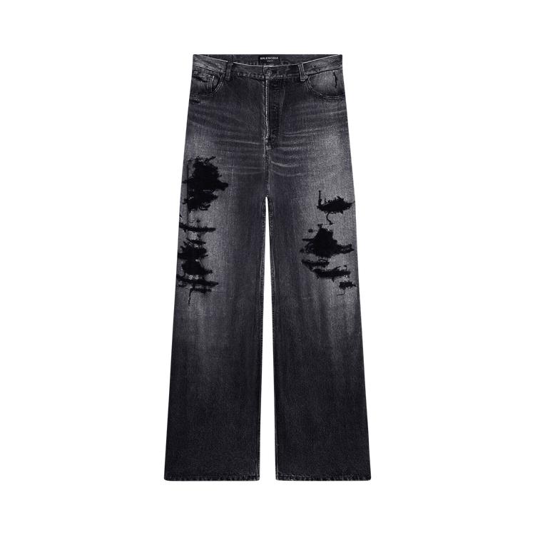 Balenciaga Trompe L'Œil Large Baggy Trousers 'Dirty Grey' by BALENCIAGA