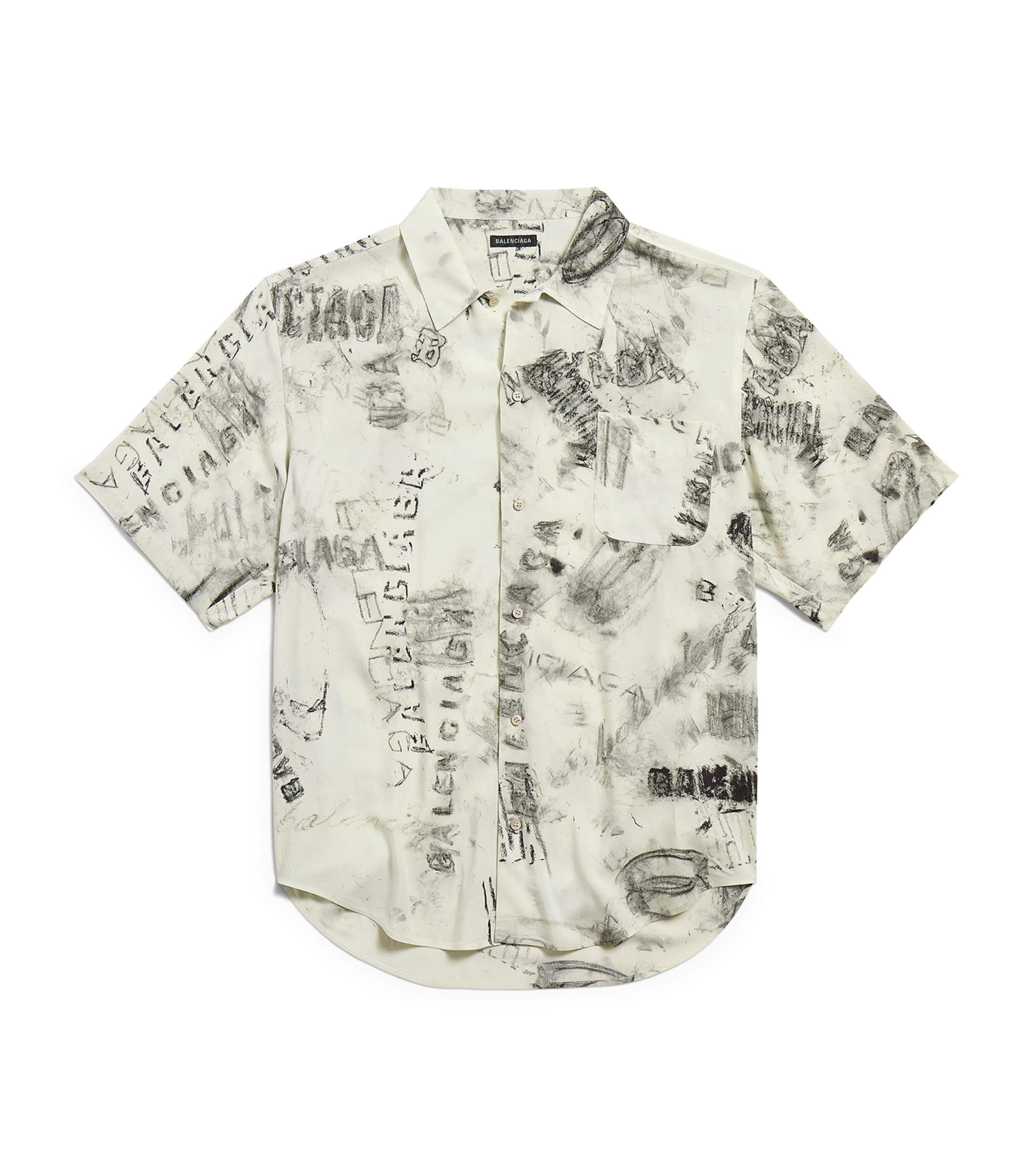 Balenciaga Washed Crayon Oversized Short-Sleeve Shirt by BALENCIAGA