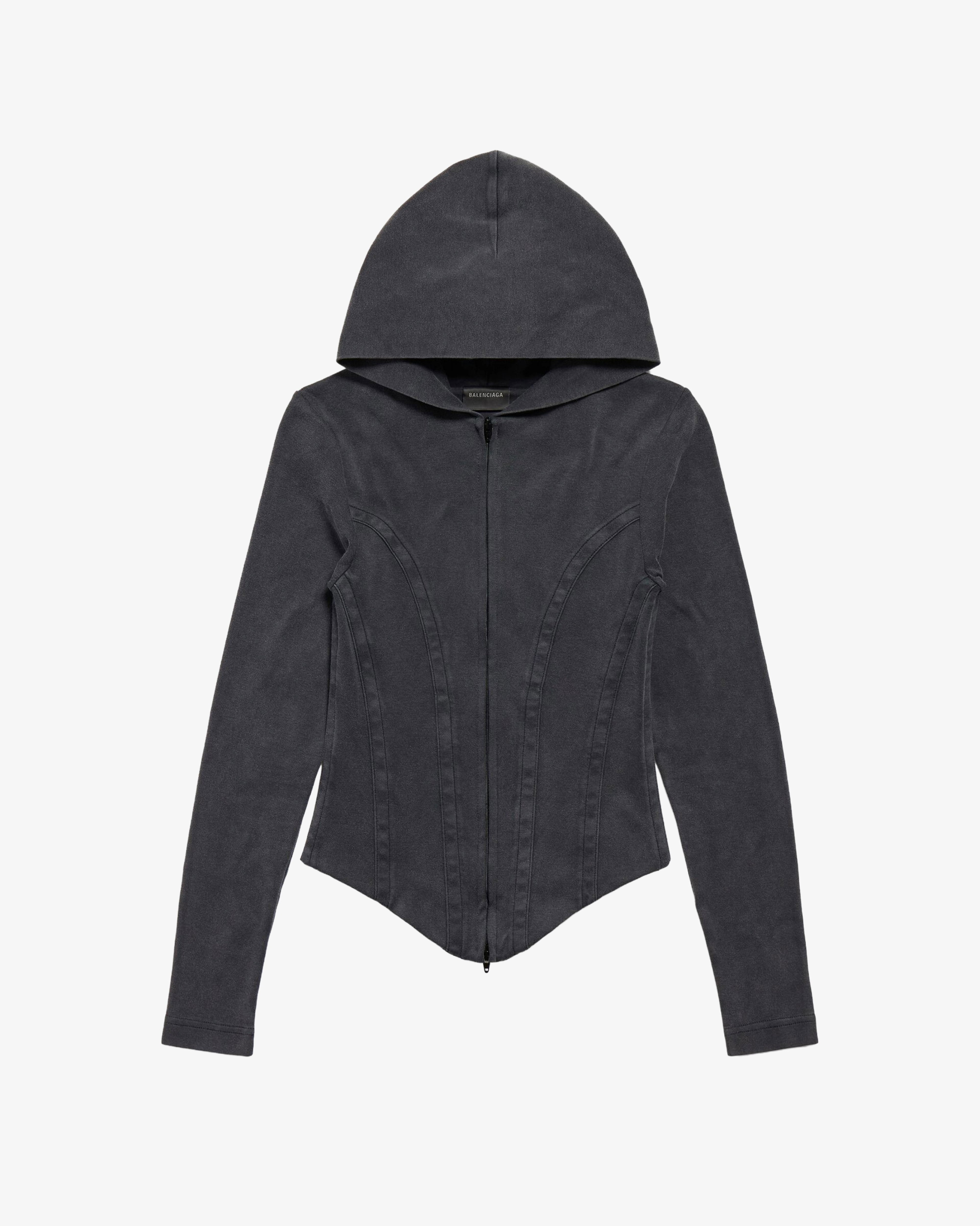 Balenciaga - Women's Corseted Zipu Hoodie - (Black1055) by BALENCIAGA