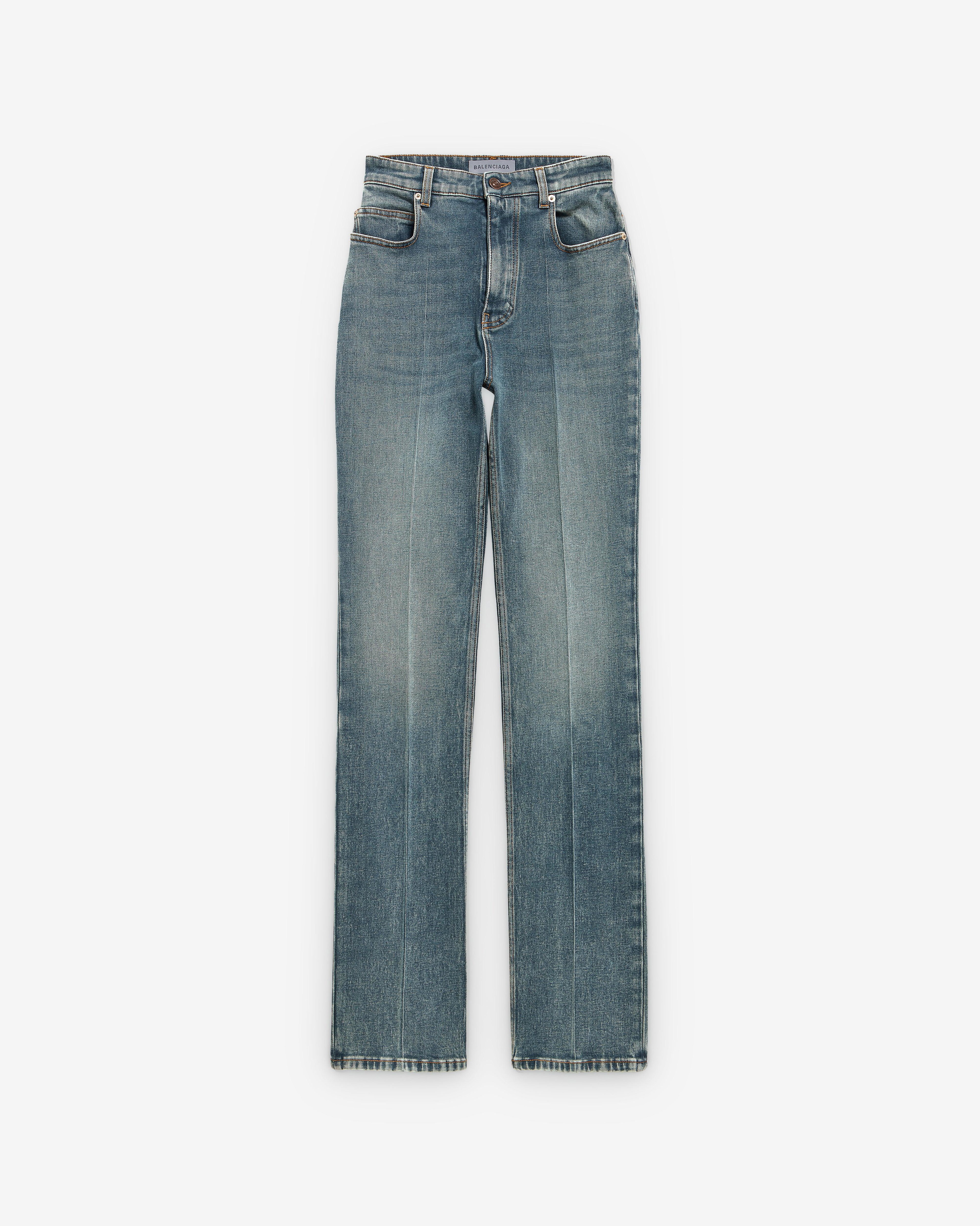 Balenciaga  - Women's High Waist Slim Jeans - (Dirty Vintage Blue) by BALENCIAGA