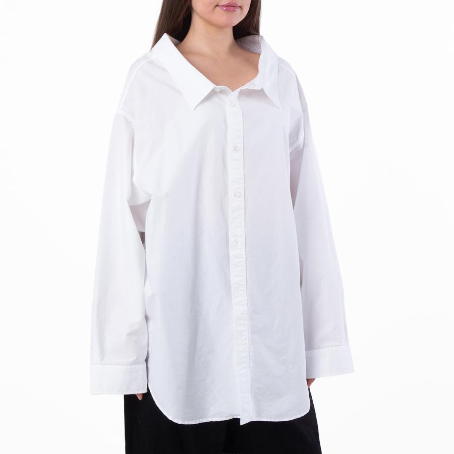 Balenciga Oversized Off Shoulder Cotton Poplin Shirt by BALENCIAGA
