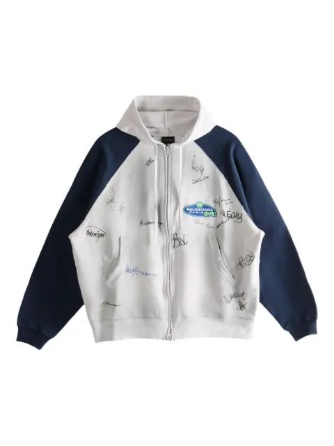 Banana Raglan Oversized zip graphic hoodie by BALENCIAGA