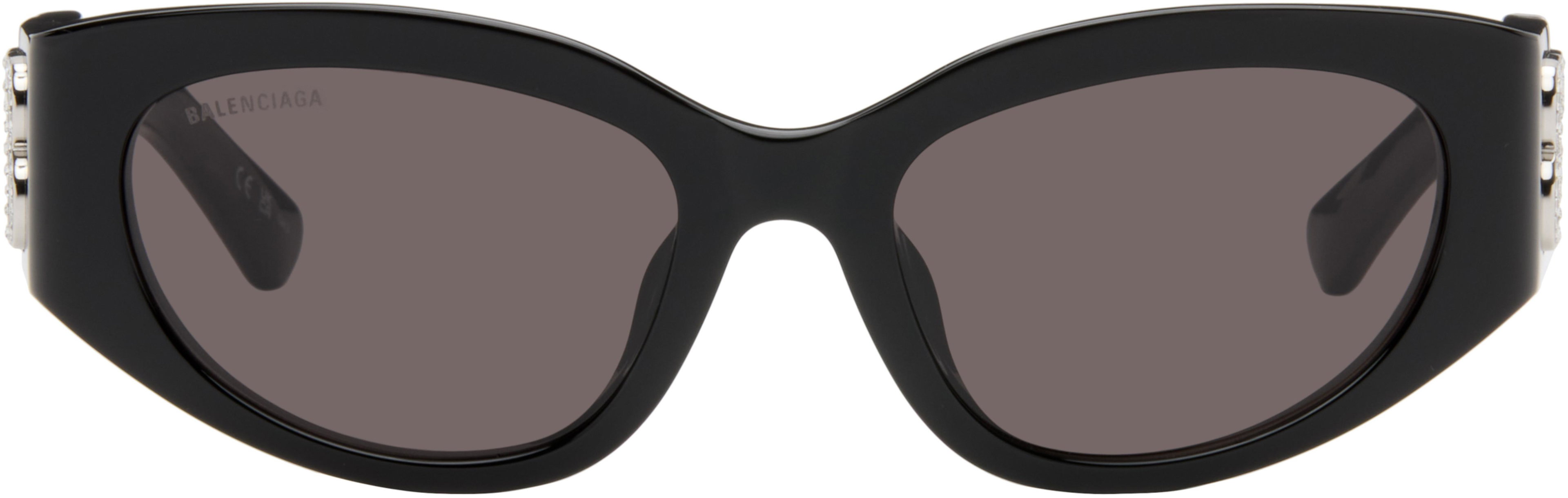 Black Bossy Cat Eye Strass Sunglasses by BALENCIAGA