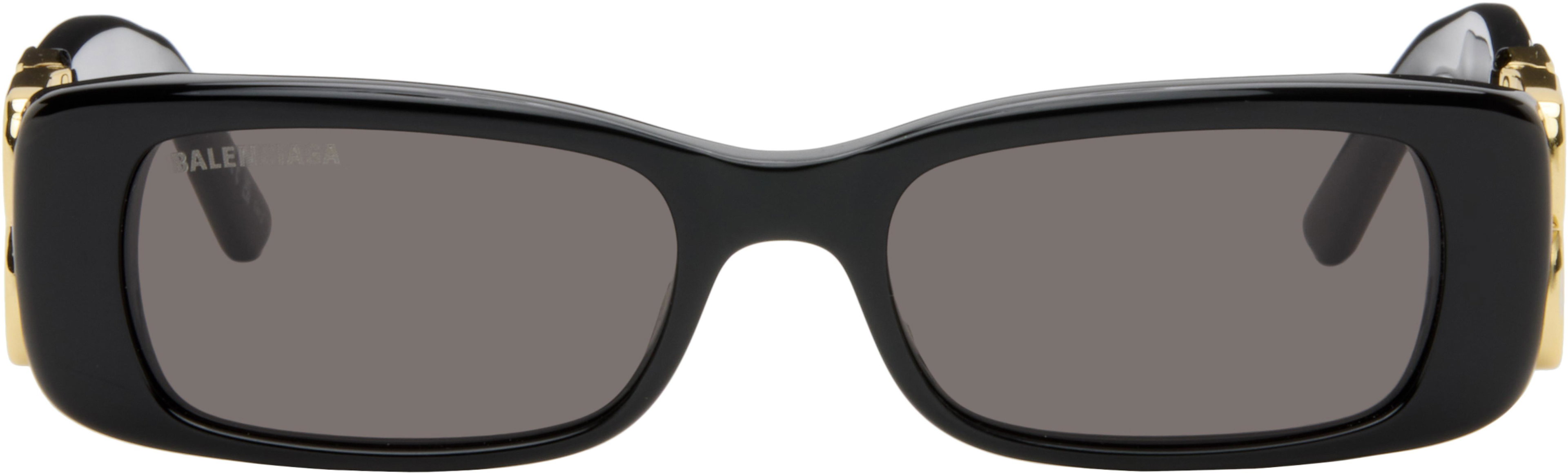 Black Everyday None Rectangular Sunglasses by BALENCIAGA