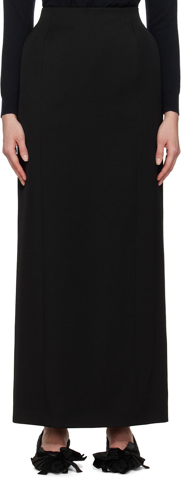 Black Hourglass Maxi Skirt by BALENCIAGA