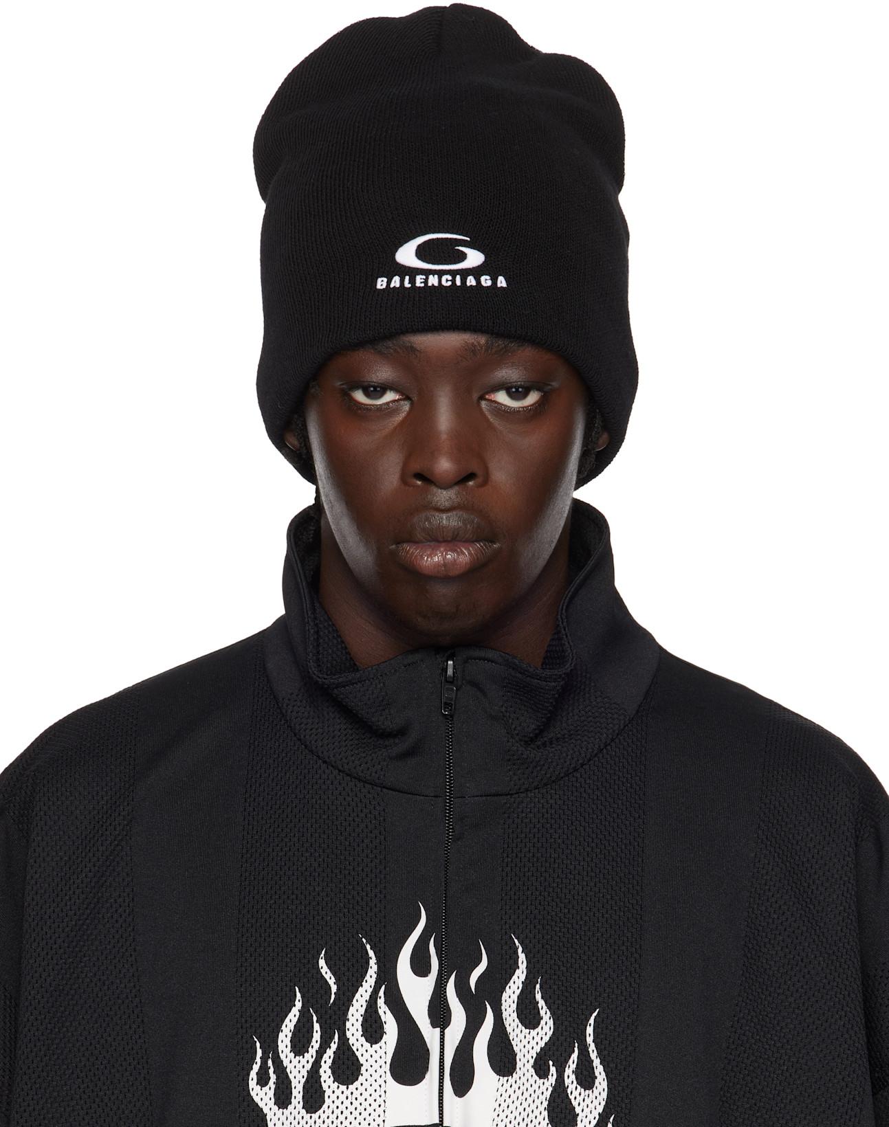 Black Loop Sports Icon Beanie by BALENCIAGA