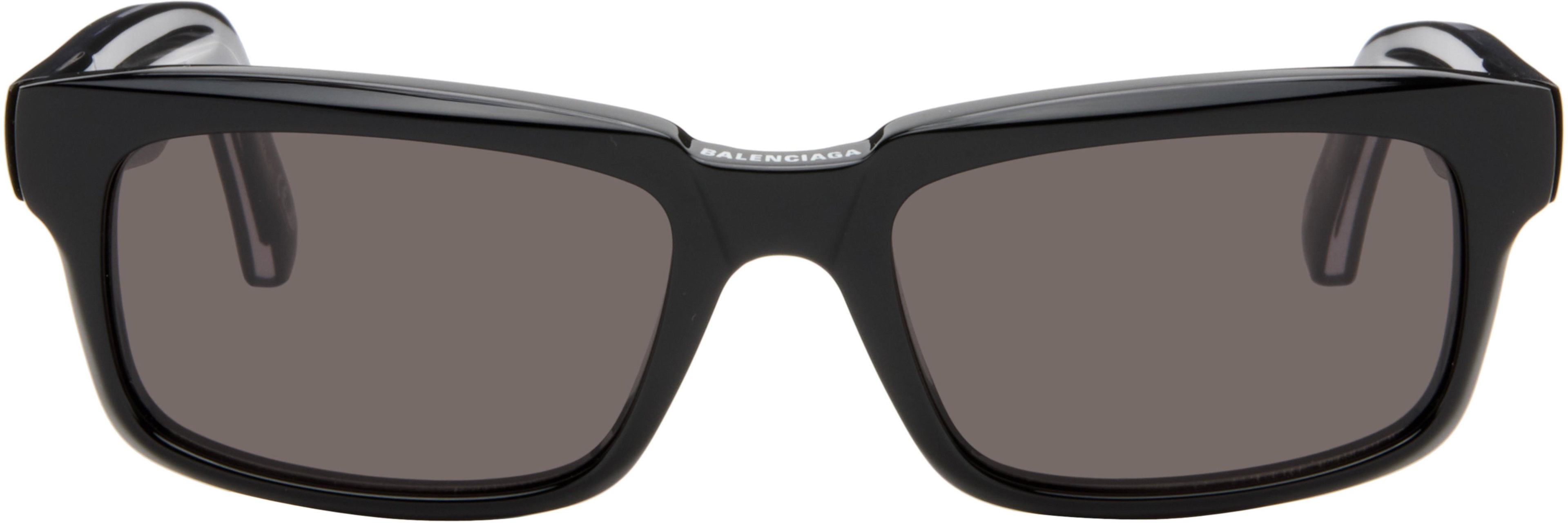 Black Rectangular Sunglasses by BALENCIAGA
