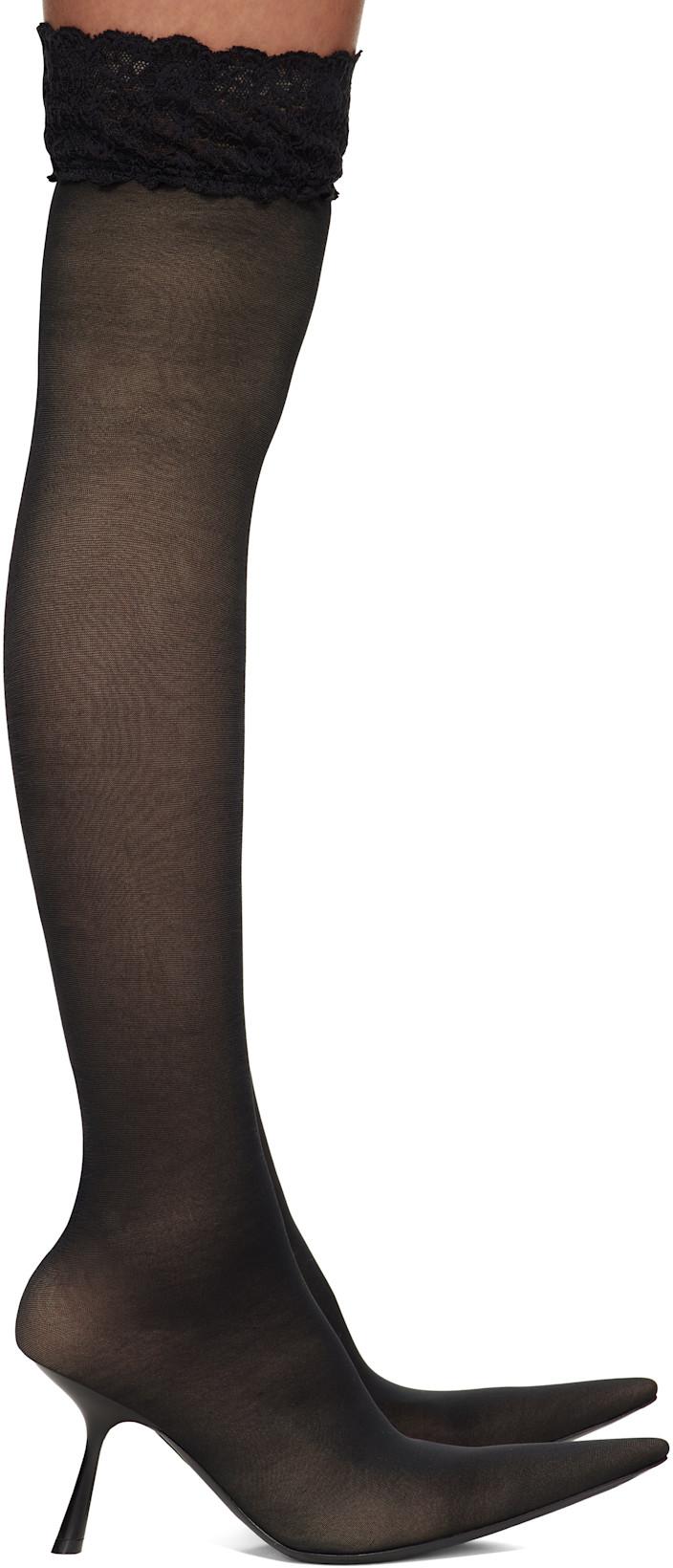 Black Stocking Heeled Tall Boot by BALENCIAGA