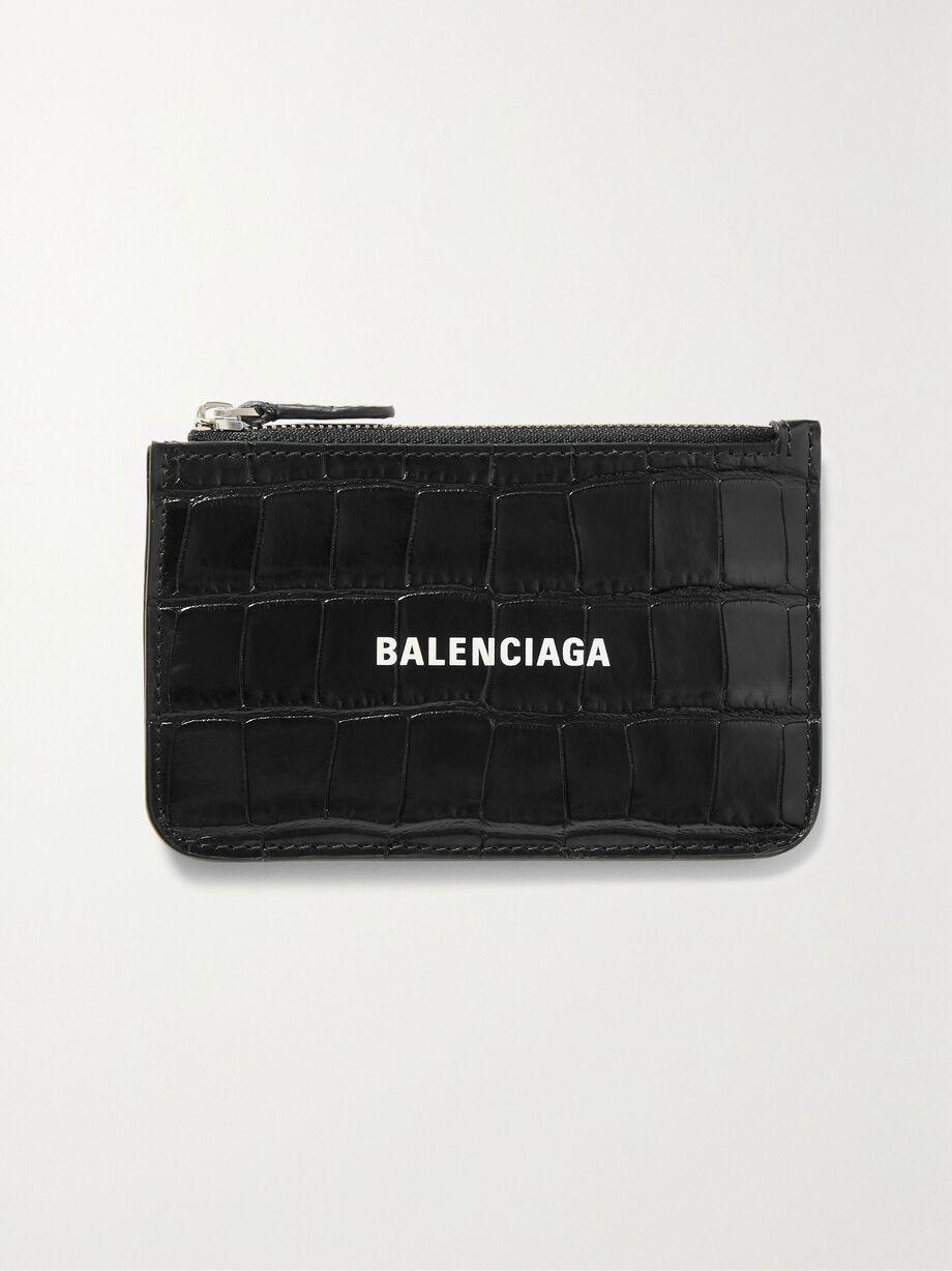 Cash printed croc-effect leather cardholder by BALENCIAGA