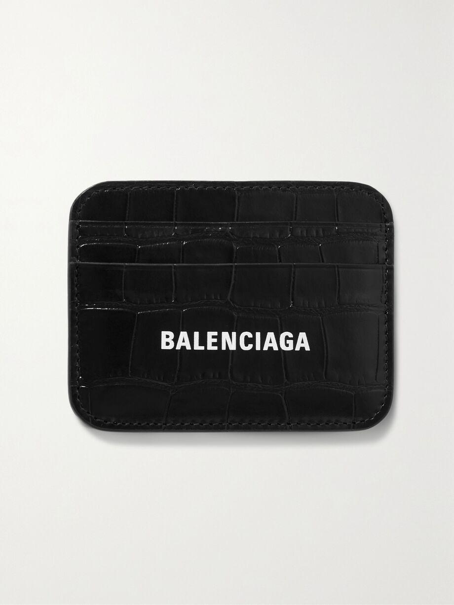 Cash printed croc-effect leather cardholder by BALENCIAGA