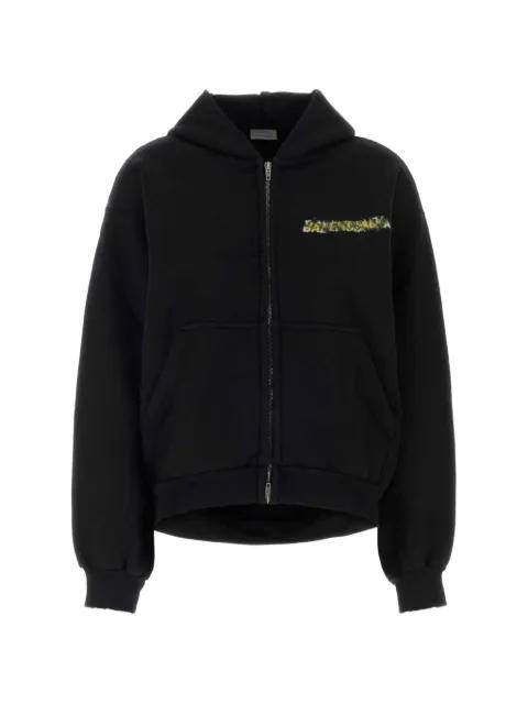 Cocoon logo-print zip-up hoodie by BALENCIAGA