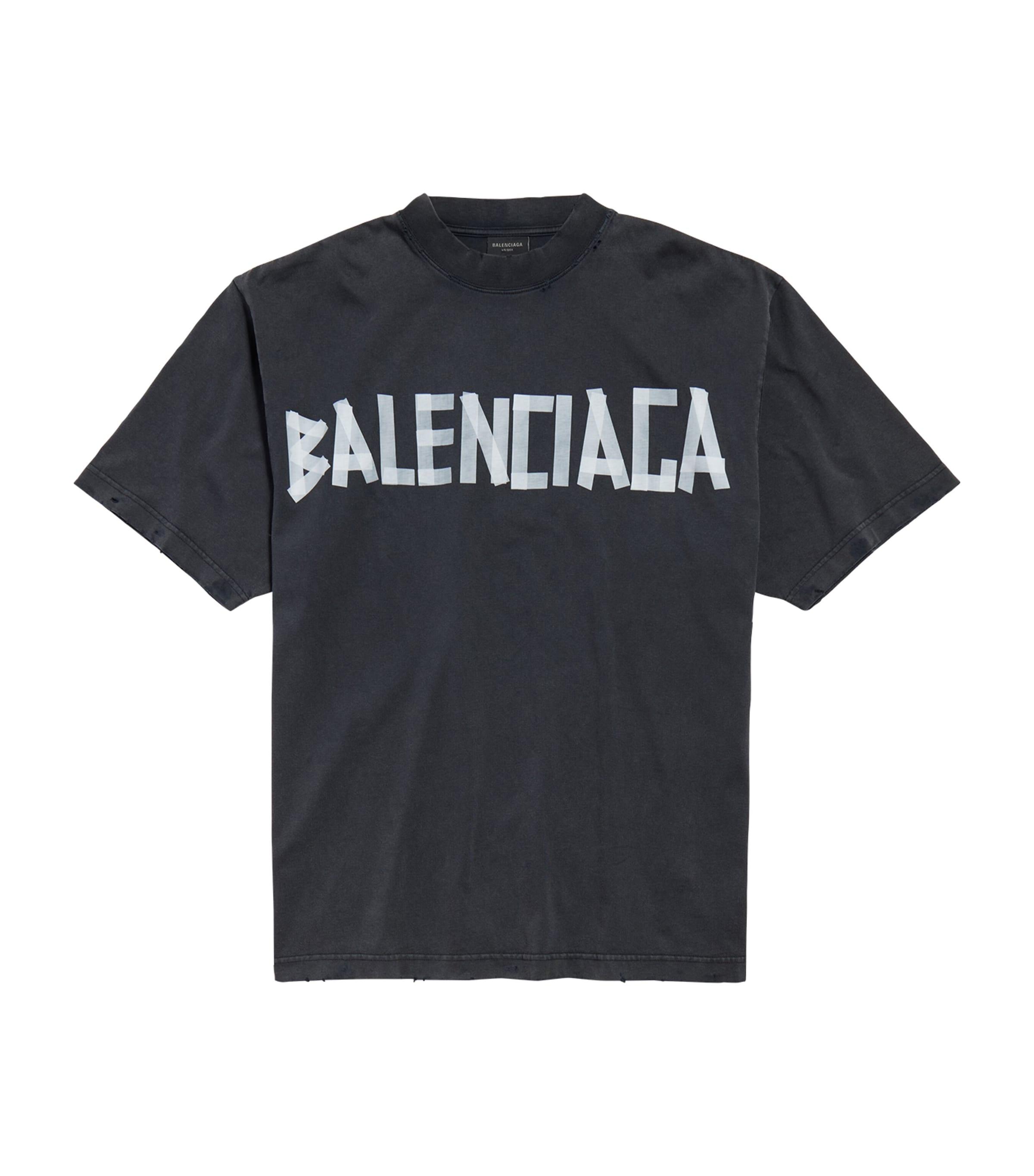 Cotton Oversized Tape Logo T-Shirt by BALENCIAGA