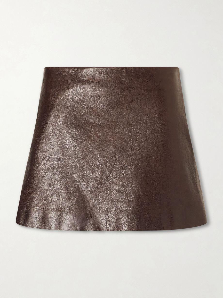 Crinkle leather mini skirt by BALENCIAGA