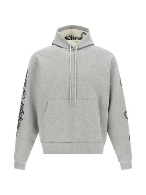 Cursive embroidered cotton hoodie by BALENCIAGA