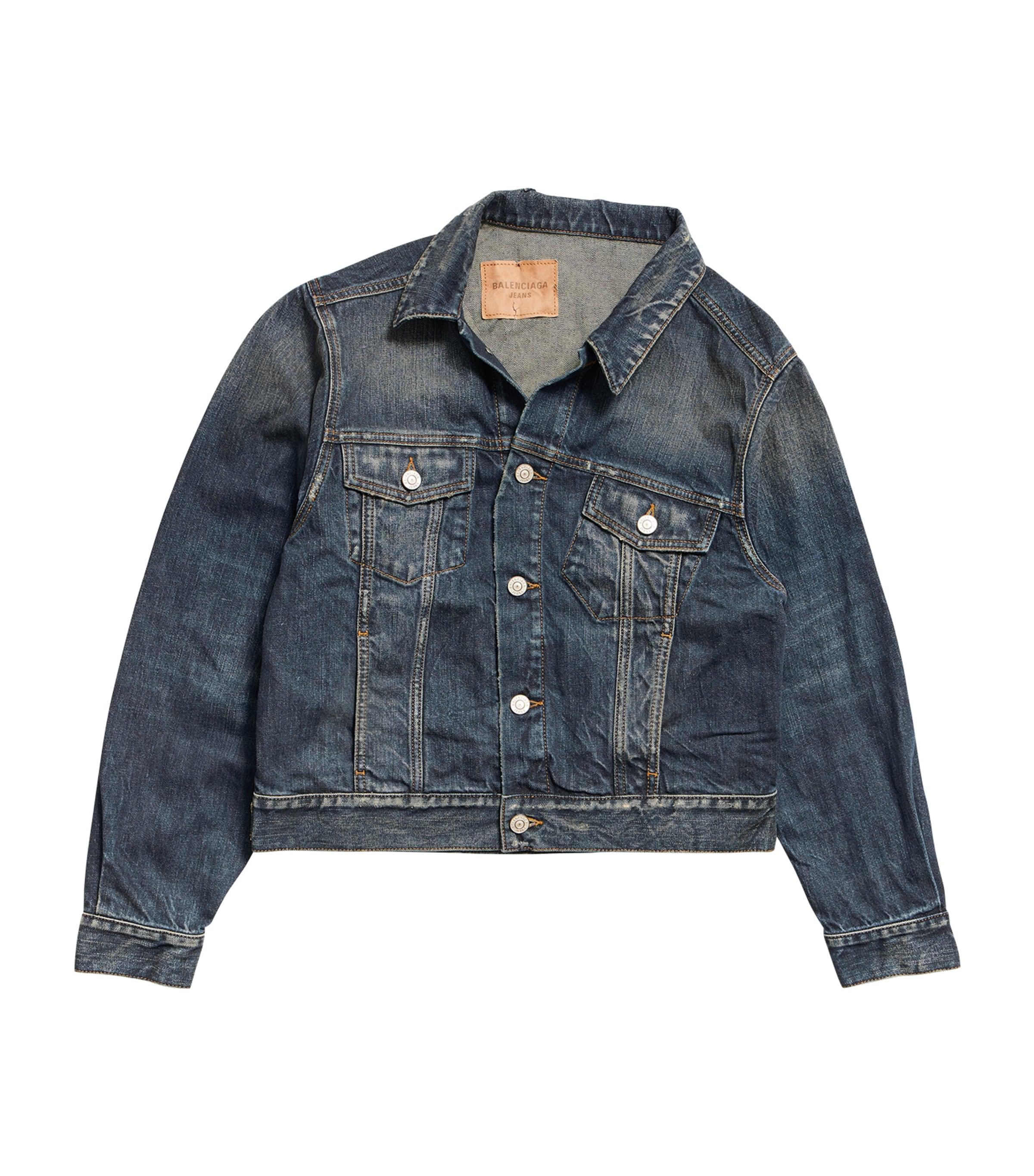 Denim Off-The-Shoulder Jacket by BALENCIAGA