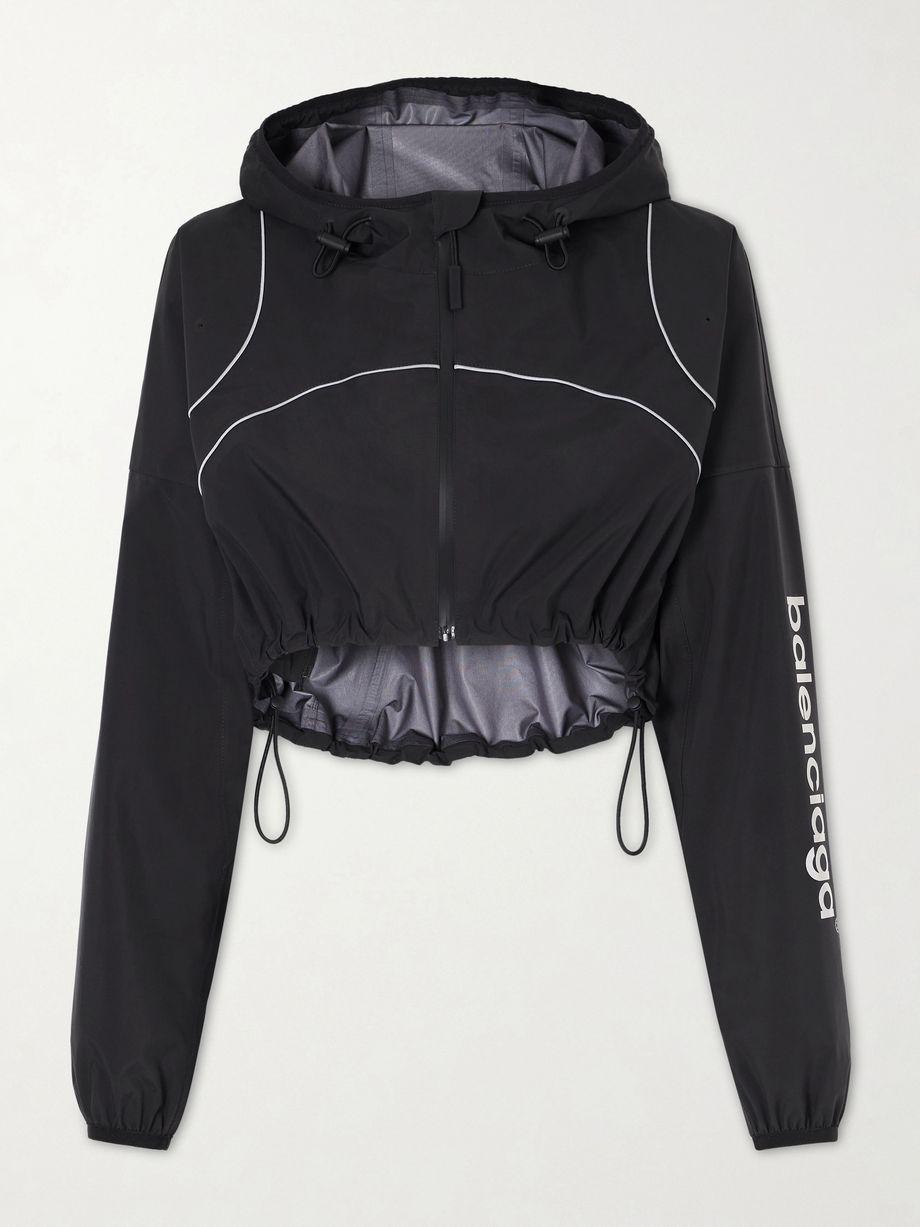 Embroidered cropped hoodied shell jacket by BALENCIAGA