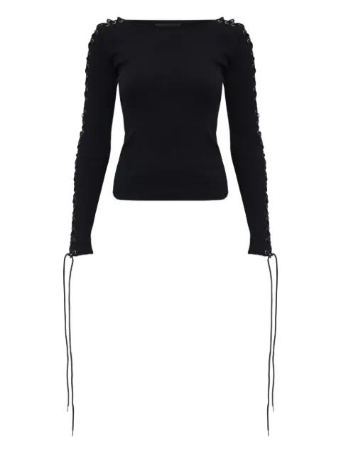 Eyelet lace-up top by BALENCIAGA
