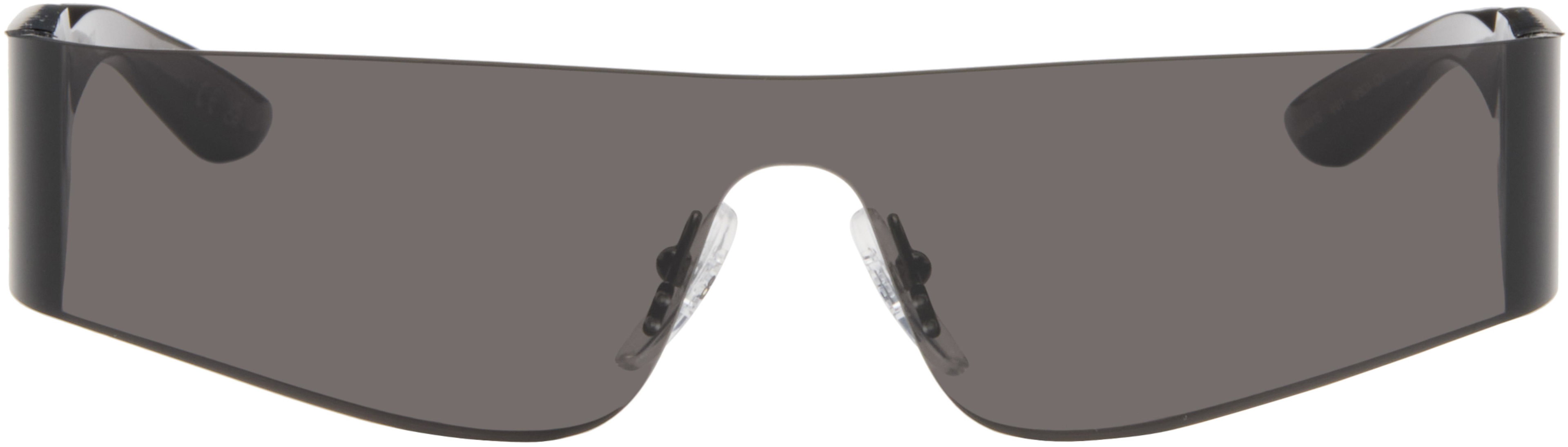 Gray Mono Rectangle Sunglasses by BALENCIAGA