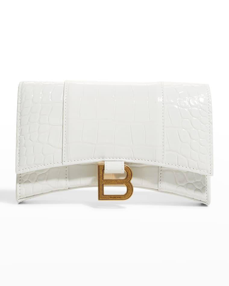 Hourglass Shiny Mock-Croc Chain Wallet by BALENCIAGA