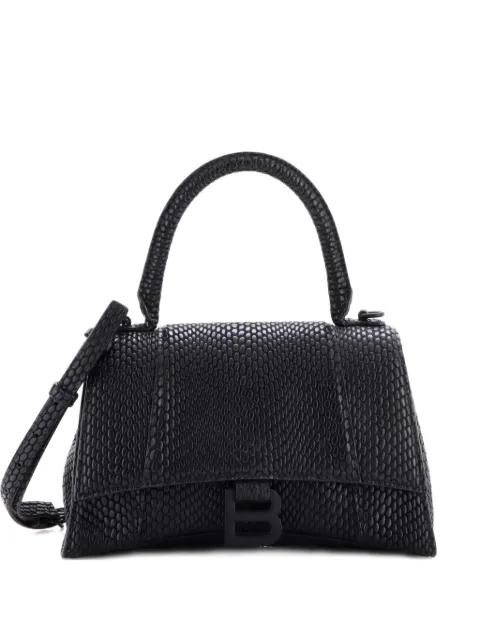 Hourglass Top Handle Bag Snakeskin Embossed Leather Small crossbody bag by BALENCIAGA 
