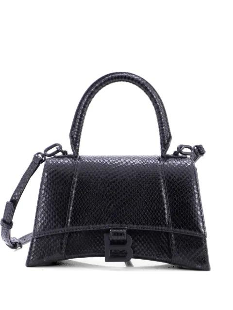 Hourglass Top Handle Bag Snakeskin Embossed Leather Small crossbody bag by BALENCIAGA 
