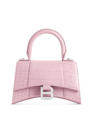 Hourglass XS Handbag Crocodile Embossed by BALENCIAGA