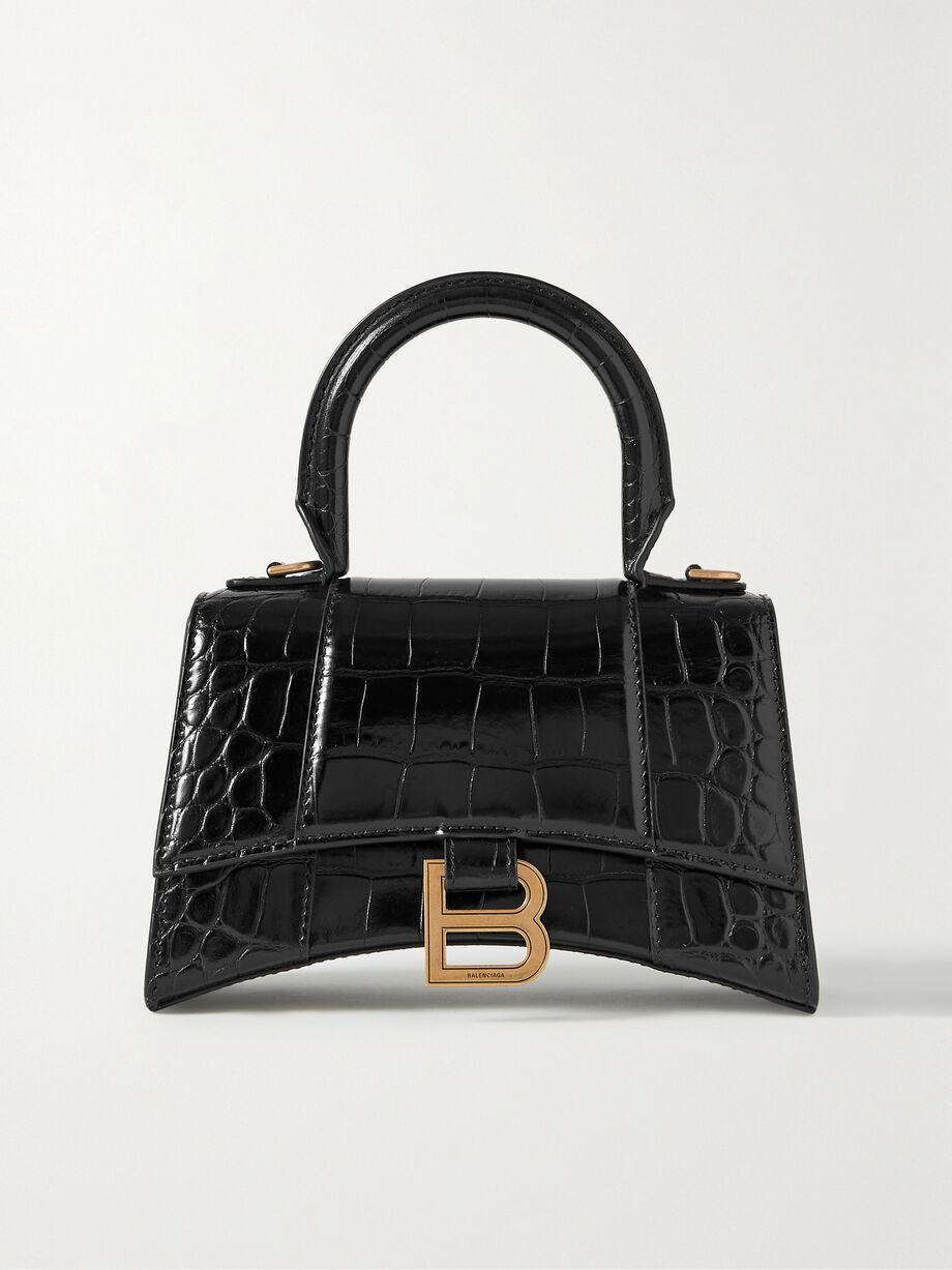 Hourglass XS croc-effect leather tote by BALENCIAGA