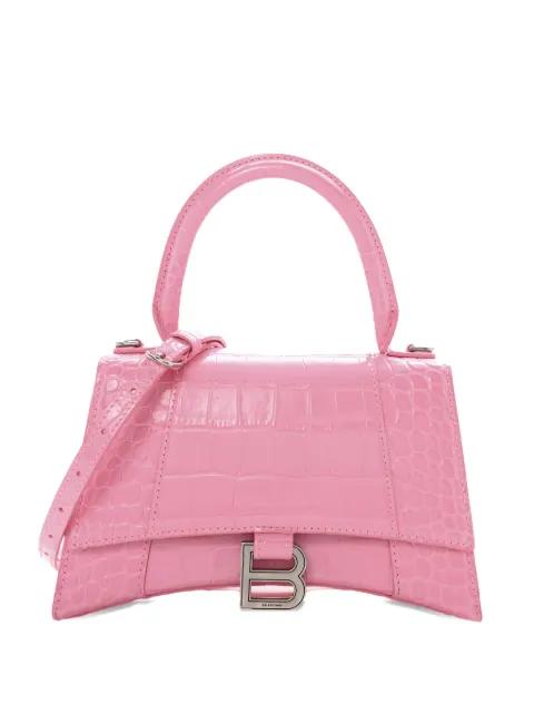 Hourglass crocodile-embossed tote bag by BALENCIAGA