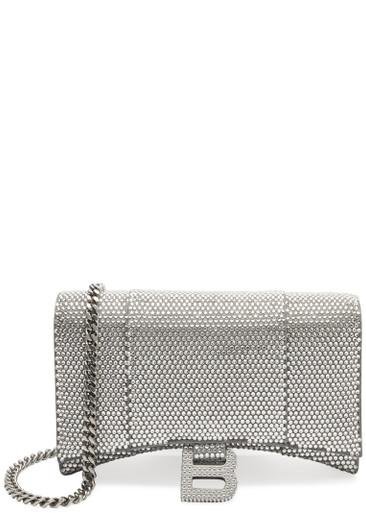 Hourglass crystal-embellished wallet-on-chain by BALENCIAGA
