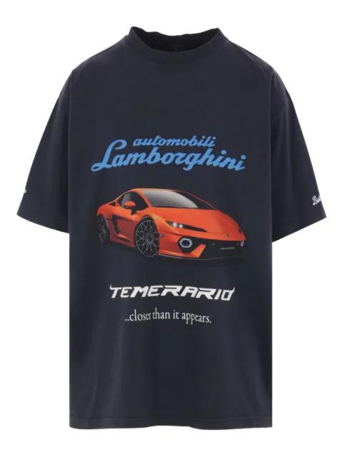 Lamborghini-print crew-neck T-shirt by BALENCIAGA