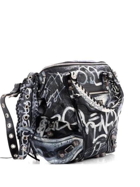 Le Cagole Graffiti Men Leather Medium tote bag by BALENCIAGA 