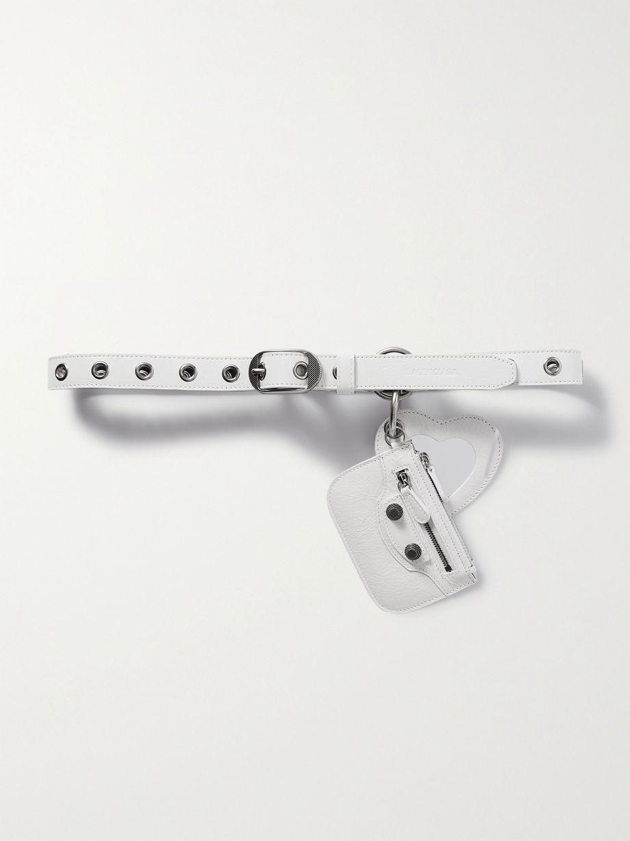 Le Cagole embellished crinkled-leather belt by BALENCIAGA