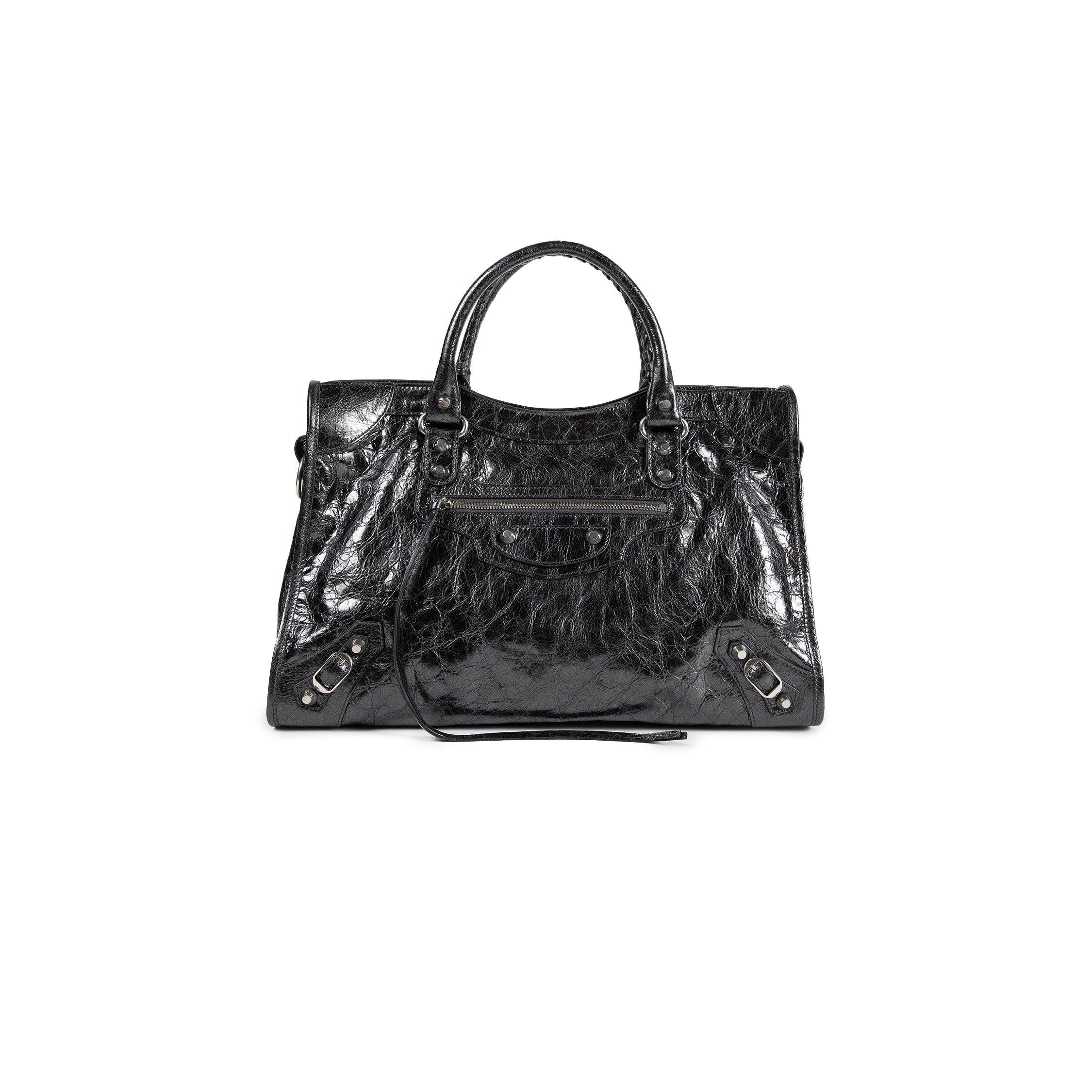 Le City Bag Medium in Metallised Arena Lambskin by BALENCIAGA