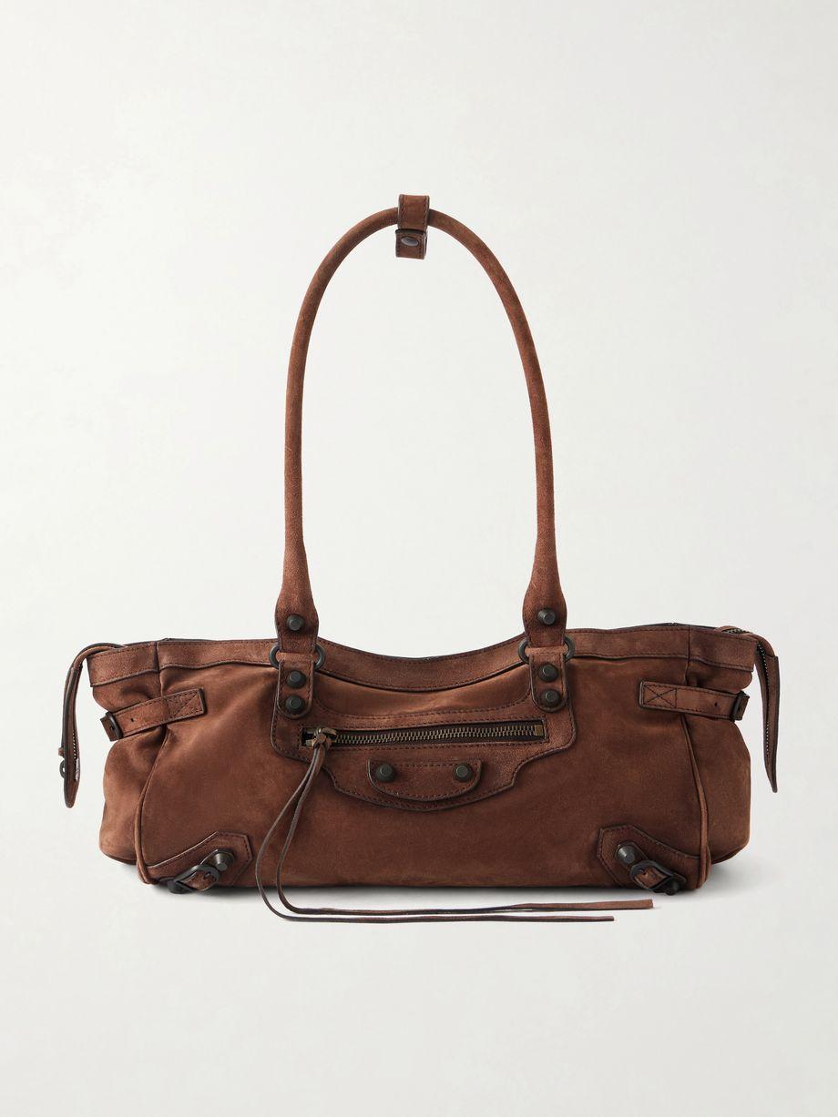 Le City East/West suede shoulder bag by BALENCIAGA