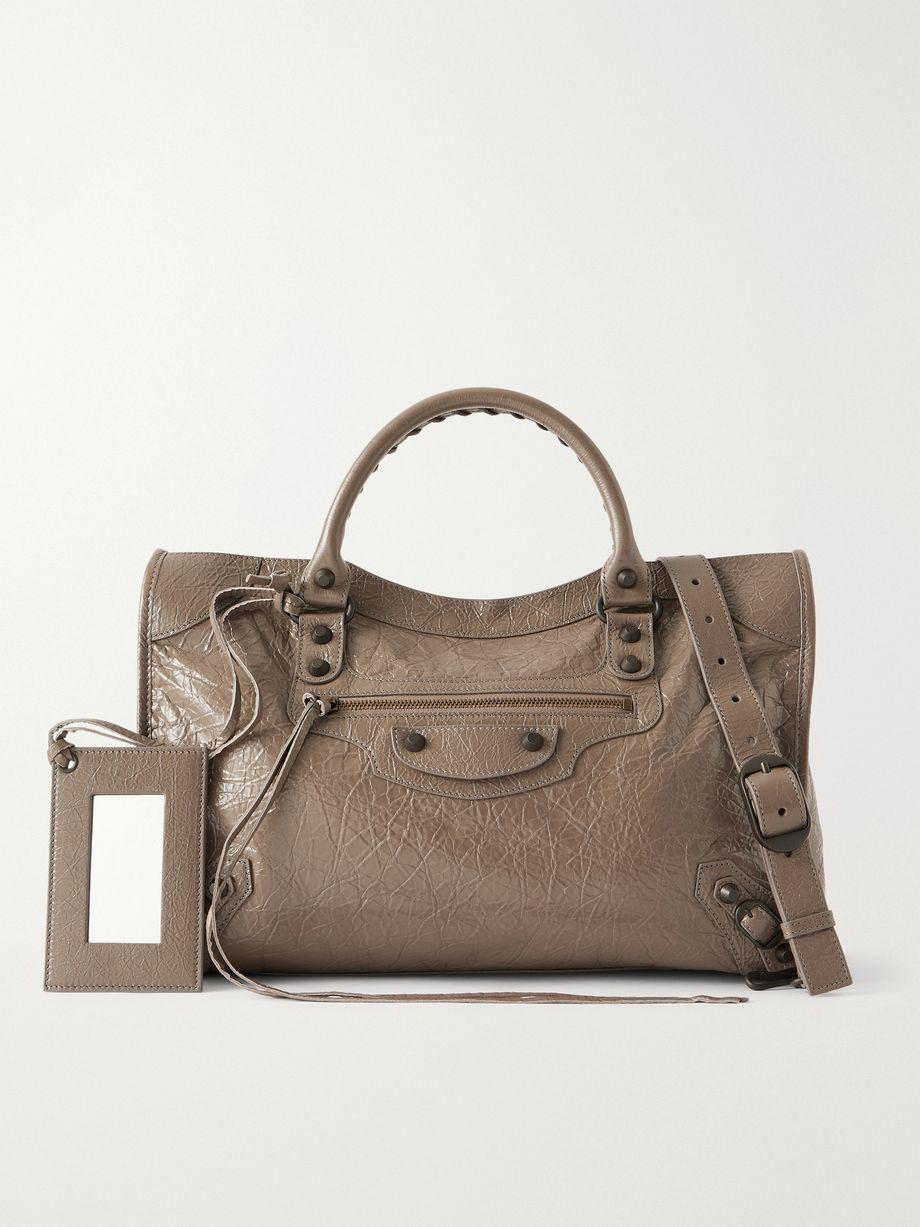 Le City crinkled-leather shoulder bag by BALENCIAGA