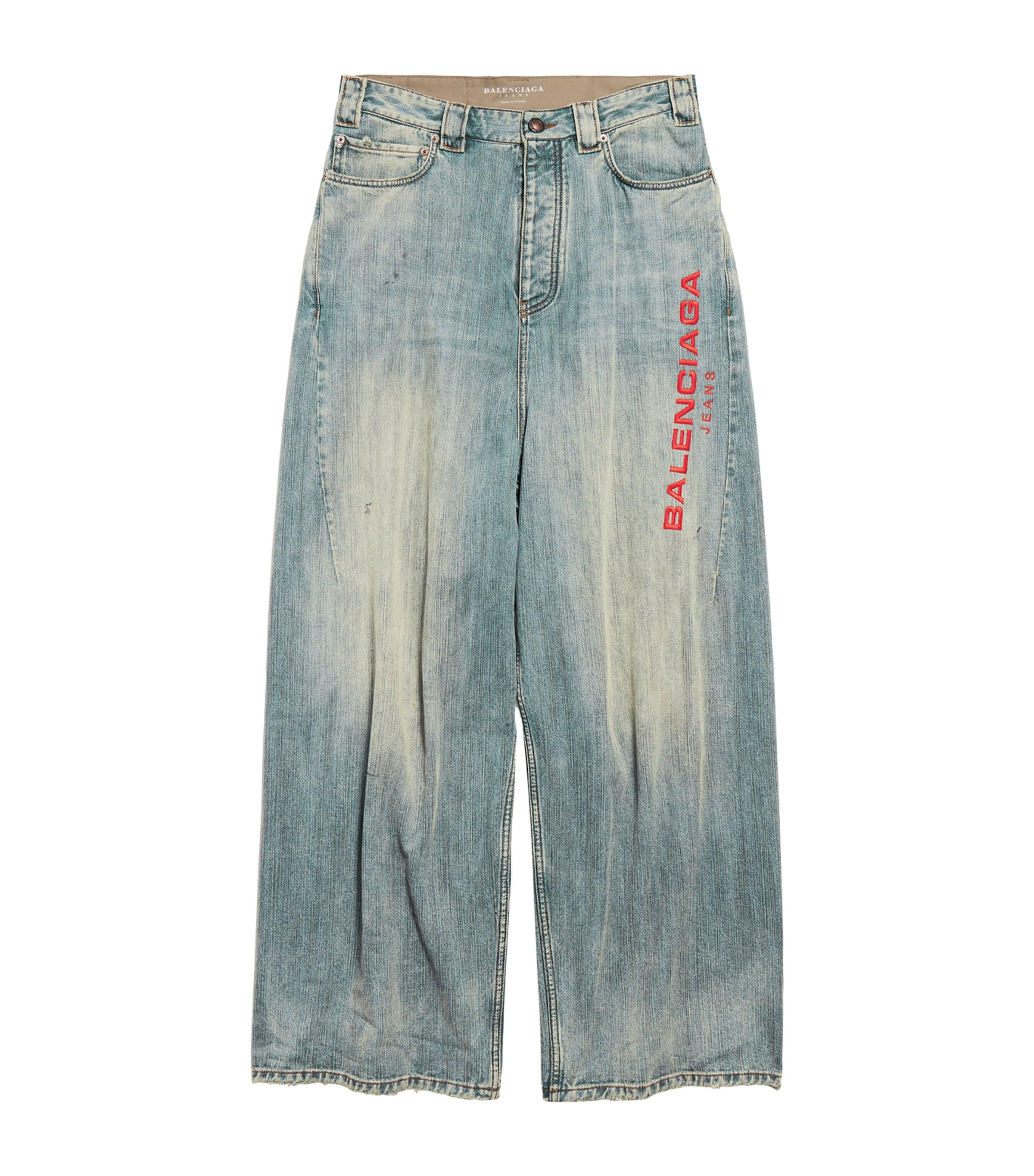 Logo-Embroidered Wide-Leg Jeans by BALENCIAGA