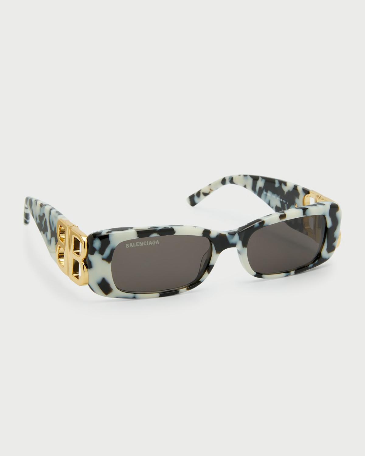Logo Rectangle Acetate Sunglasses by BALENCIAGA