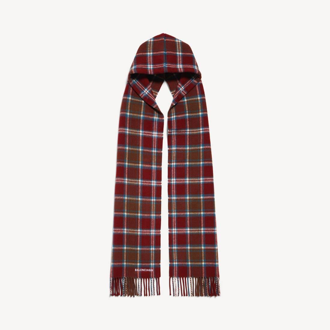 Men's Hooded Scarf in Burgundy by BALENCIAGA